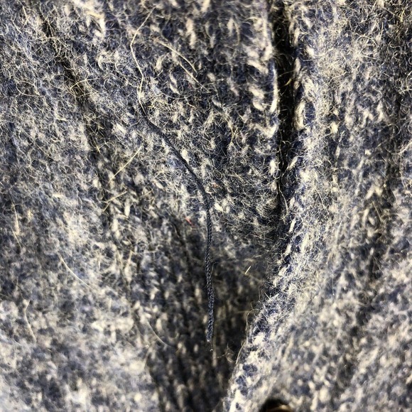 ORVIS SWEATER CARDIGAN LARGE HIGH NECK WOOL BLEND *MISSING 2 BUTTONS LONG SLEEVE - Picture 2 of 15
